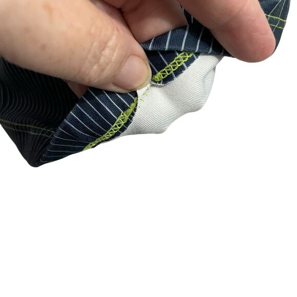 Nike Womens Size XS Fitted Athletic Tank Top Built in Bra Sleeveless Yellow Blue - Picture 16 of 16